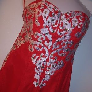 Womens red prom dress